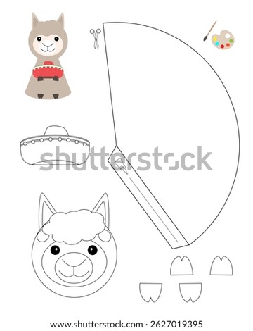 Alpaca template for coloring and building for games