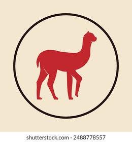 Icono de moda de alpaca agradecido abstracto Ilustración vectorial colorido diseño de arte