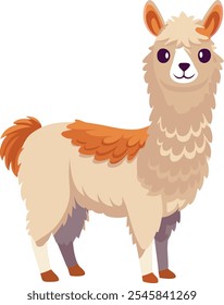 Alpaca vector art illustration on a white background