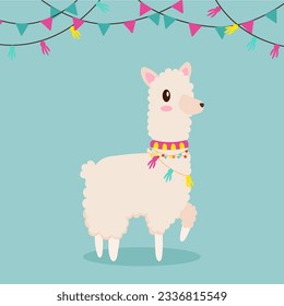 Alpaca. Vector graphics in cartoon style