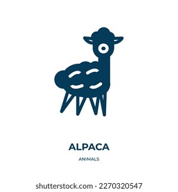 alpaca vector icon. alpaca, animal, llama filled icons from flat animals concept. Isolated black glyph icon, vector illustration symbol element for web design and mobile apps