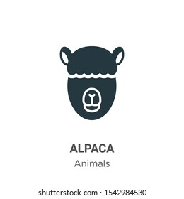 Alpaca vector icon on white background. Flat vector alpaca icon symbol sign from modern animals collection for mobile concept and web apps design.