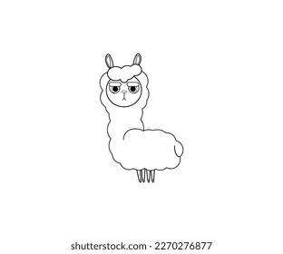 Alpaca vector isolated outline icon. Alpaca animal vector icon. Alpaca icon 