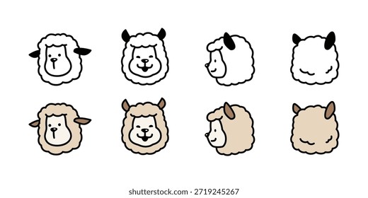 alpaka lamas cartoon charakter maskottchen illustration