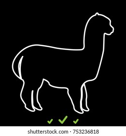 Alpaca white icon .