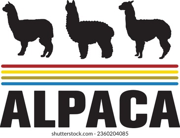 Alpaca Word Graphic Vector Illustration