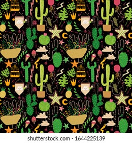 alpacas y cactus. colección para la celebración e impresión en la industria de la impresión. Gráficos vectoriales