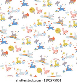 alpacas pattern kid