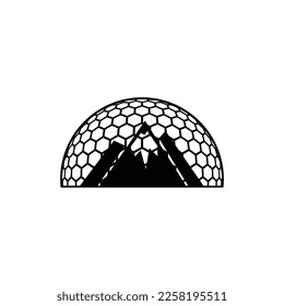 alpen Mountains with honey hives dome security protection logo design