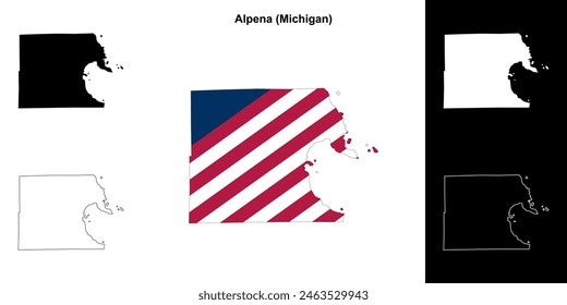 Alpena County (Michigan) outline map set