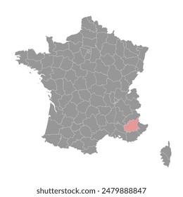 Alpes de Haute Provence map, administrative division of France. Vector illustration.