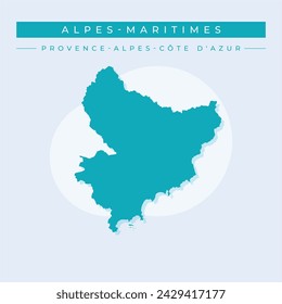 Alpes-Maritimes Department (France, French Republic, Provence-Alpes-Cote dAzur region) map vector illustration, scribble sketch Alpes Maritimes map
