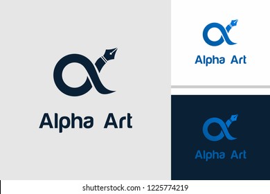 alpha art/ alpha pen logo design inspiration