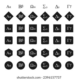 símbolo de signo alfa beta gamma delta omega sigma. ilustración vectorial aislada en fondo blanco.	