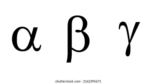 alpha beta gamma symbols. Vector illustration isolated on white background