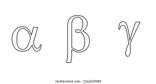 alpha beta gamma symbols. Vector illustration isolated on white background