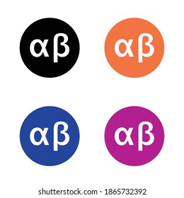 Alpha- und Beta-Icon-Vektorgrafik, griechische Alphabet-Buchstaben