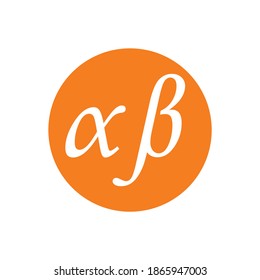 alpha and beta icon vector, greek alphabet letters