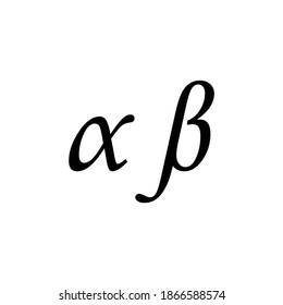 alpha and beta icon vector, greek alphabet letters