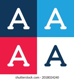 Alpha blue and red four color minimal icon set