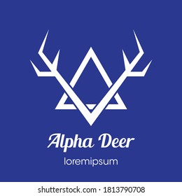 Diseño del logotipo o de la plantilla del símbolo del Alfa Deer