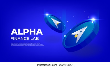Alpha finance lab banner. ALPHA cryptocurrency concept banner background. svg