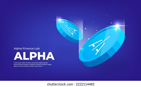 Alpha Finance Lab (ALPHA) coin cryptocurrency concept banner background. svg