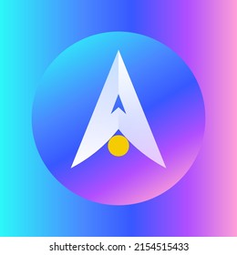 Alpha Finance Lab (ALPHA) Crypto coin logo and symbol on a gradient background. Creative virtual currency symbol vector illustration svg