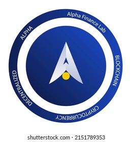 Alpha Finance Lab cryptocurrency logo. ALPHA crypto symbol icon flat vector illustration. EPS 10 editable template.  svg
