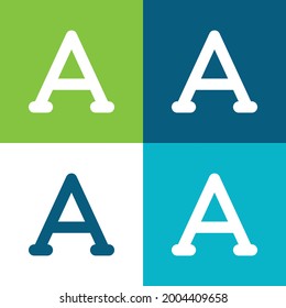 Alpha Flat four color minimal icon set