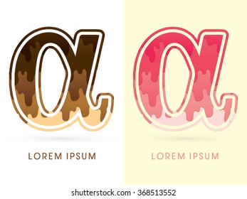 Alpha Font , Chocolate and strawberry melt graphic vector