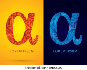 Alpha ,Font ,Text, designed using line fire and cool, graphic vector.
