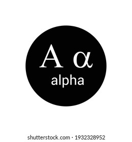 alpha greek letter symbol on white background