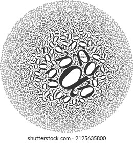 Alpha Greek lowercase letter elements are organized into bubble group. Alpha Greek lowercase letter icon spheric composition.