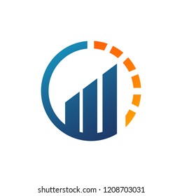 Alpha and Growth Symbol Logo Template. Graph Chart and Alfa Vector Design. Finance Illustration