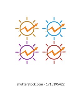 Alpha and Growth Symbol Logo Template. Graph Chart and Alfa Vector Design. Finance Illustration