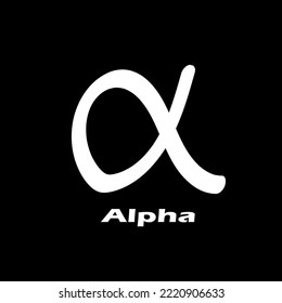 Alpha icon in black and white. Vector illustration