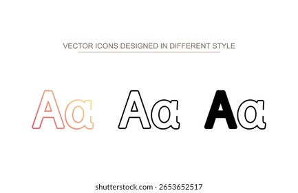 Alpha-Symboldesign auf weißem Hintergrund, Stockgrafik