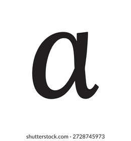 Ilustración vectorial del icono de la silueta del icono del alfa en el fondo blanco