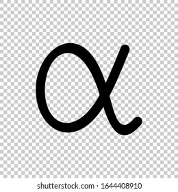 alpha icon symbol flat vector on transparent background