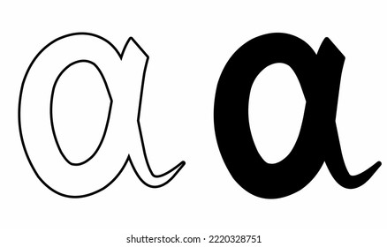 alpha icon Symbol set isolated on white background