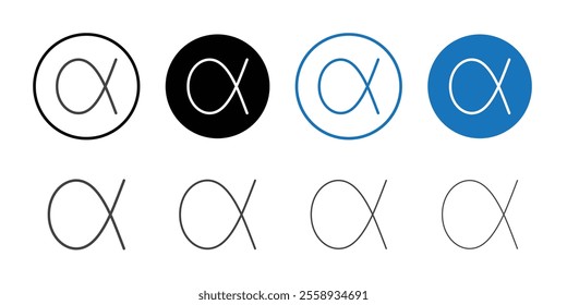 Alpha icon Thin outline art symbol