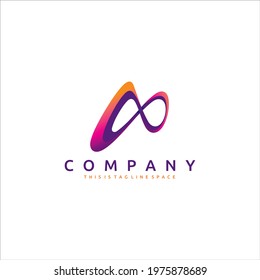 Alpha Infinity Vector Symbol loop in Gradient Style which looks like a Capital Letter A