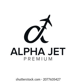 Alpha Jet Logo Icon Vector Template