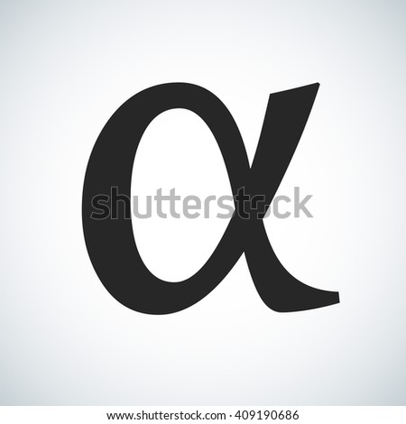 Alpha latin symbol, vector sign, icon