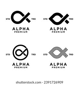 Alpha letter icon design illustration template