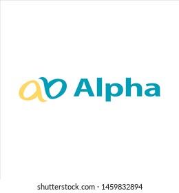 Alpha or Letter Simple Logo Design Vector