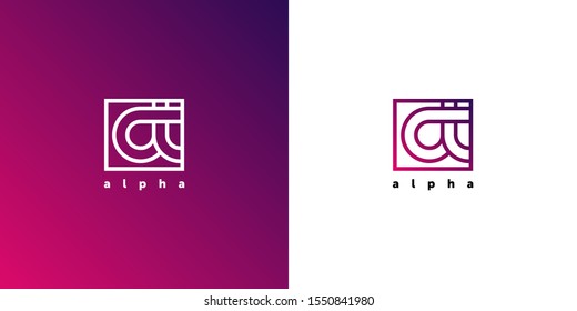 Alpha letter stylized vector, Letter of the alphabet, Vector illustration Eps 10