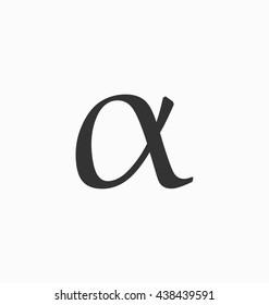 Alpha letter vector sign / icon.