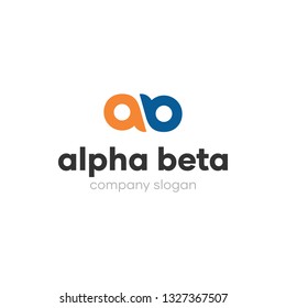 Alpha Logo. Beta Modern Logo Symbol for Business Consulting